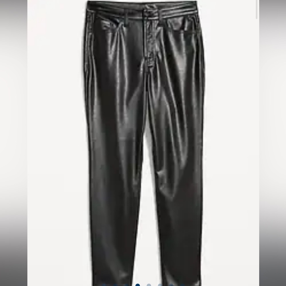 Old Navy OG Straight High Rise Faux Leather Jeans